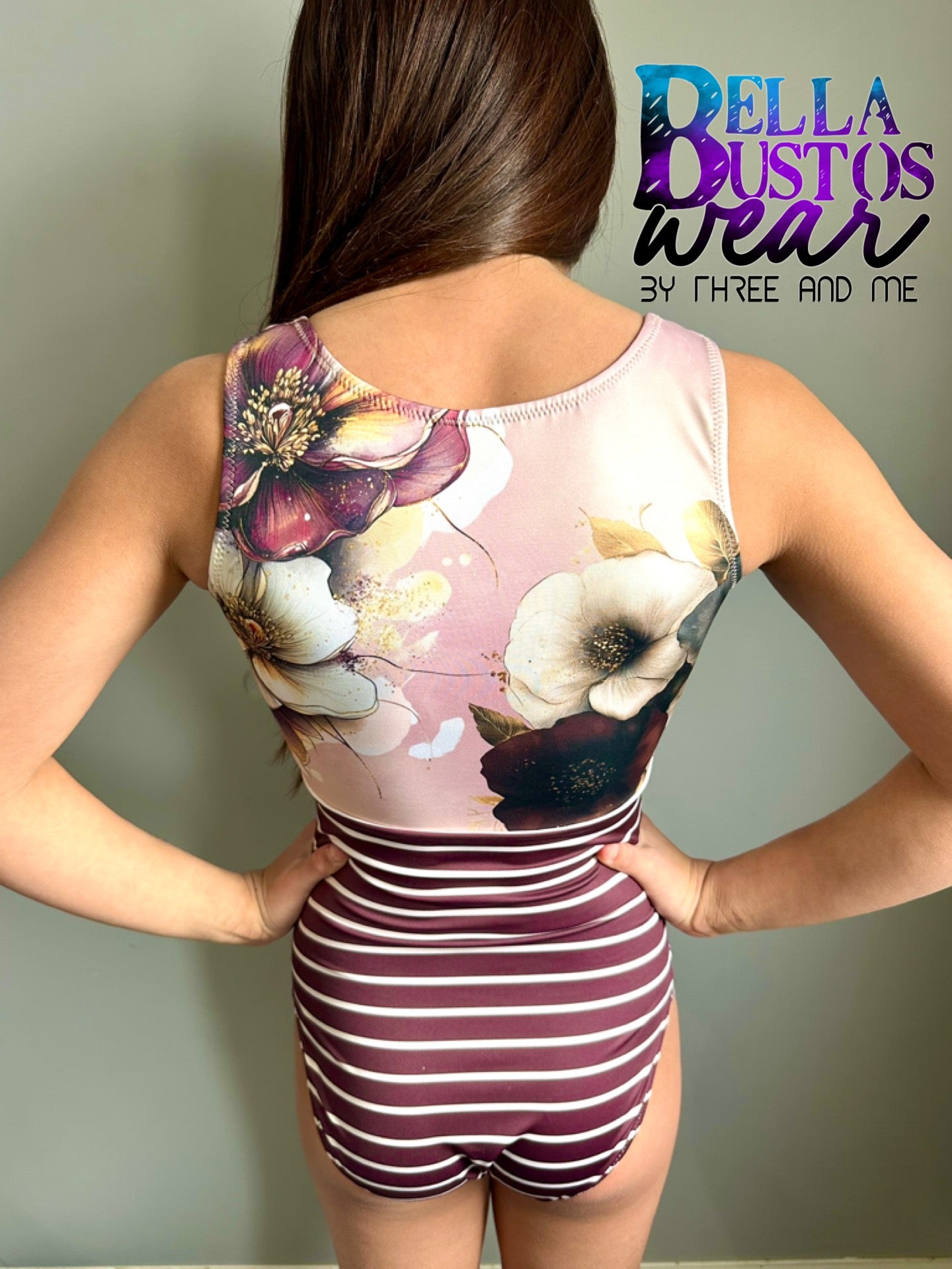 Rose Pink Floral Leotard