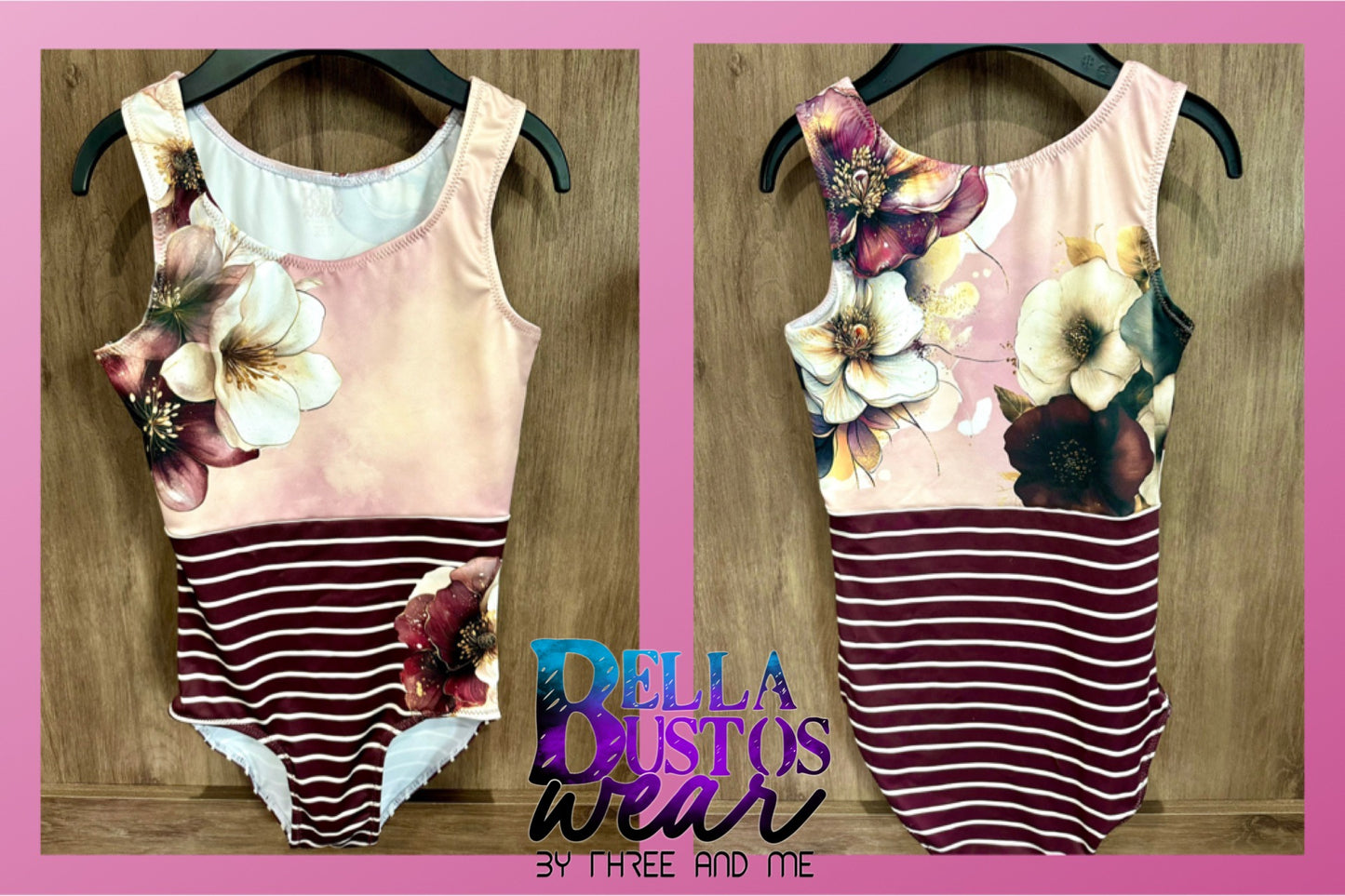 Rose Pink Floral Leotard
