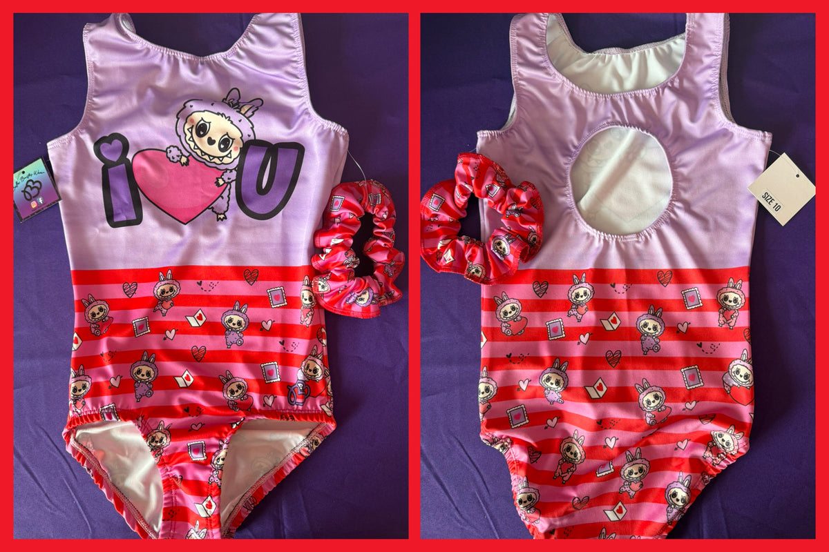 SIZE 6 - I HEART YOU MONSTER LEOTARD (clearance)