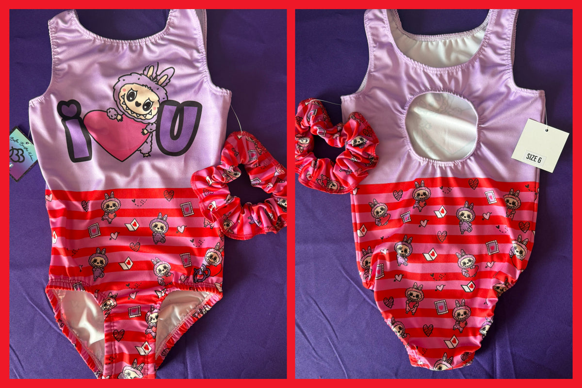 SIZE 10 - I HEART YOU MONSTER LEOTARD (clearance)