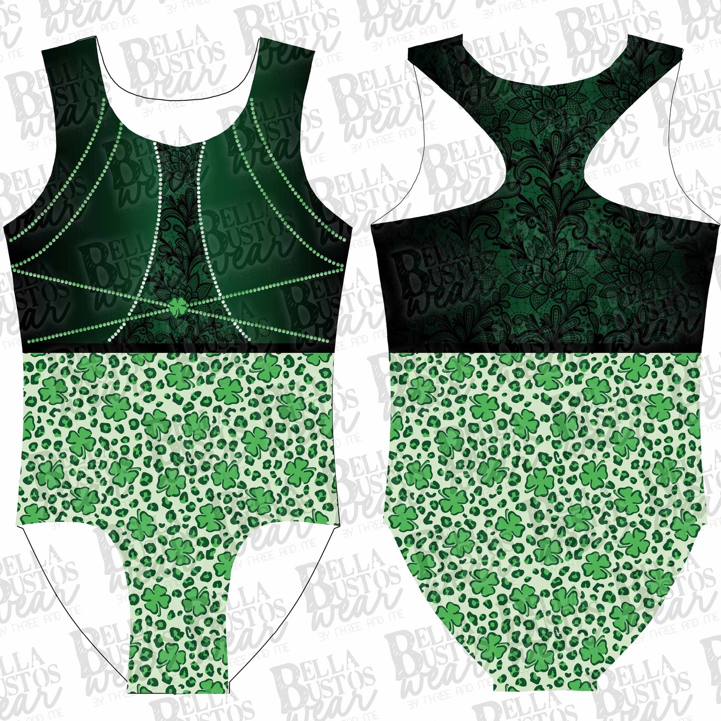 Leopard Shamrocks Leotard