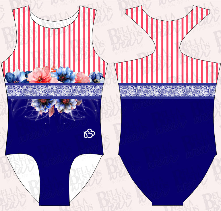 USA Floral Leotard