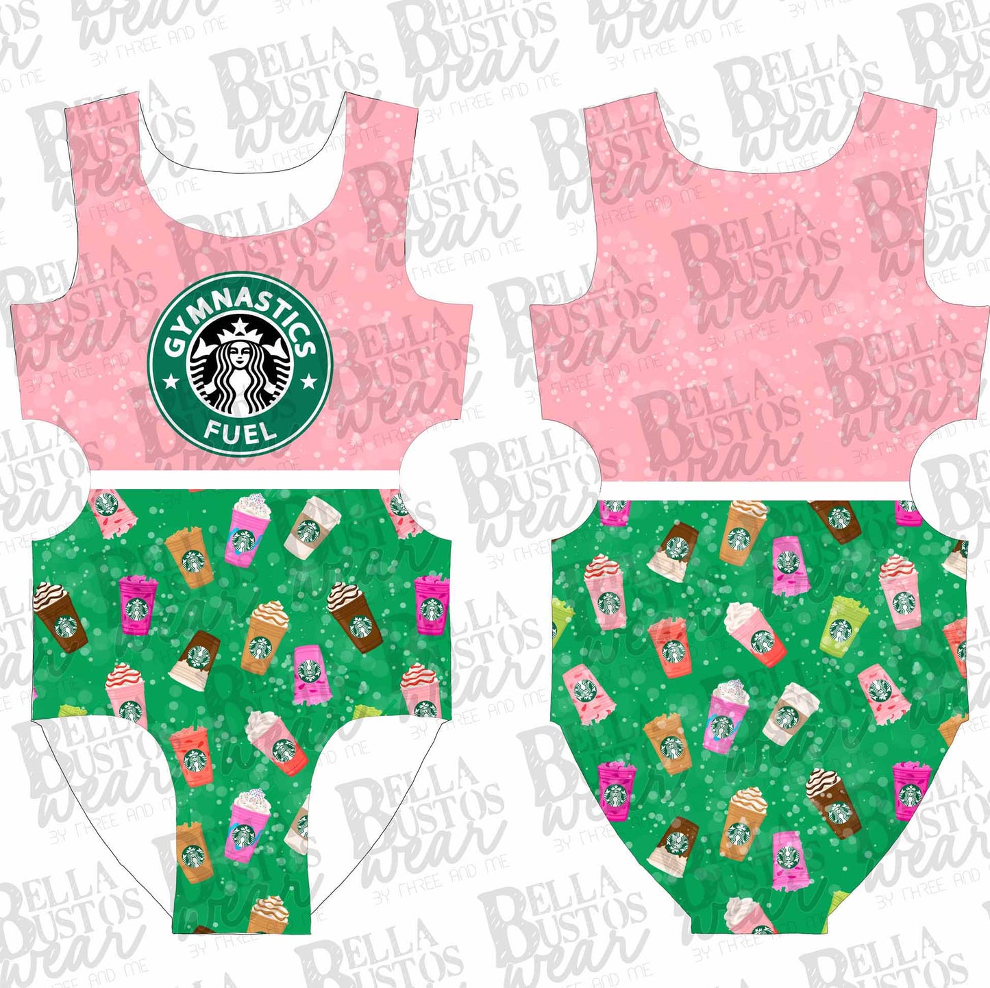 Coffee Lovers; Gymastics Fuel Leotard with Side Cut Outs