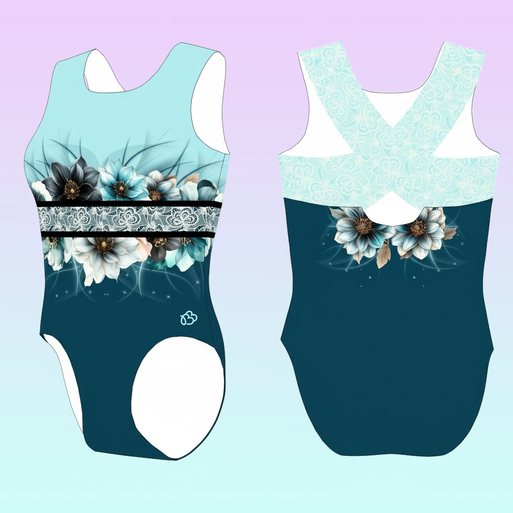 Teal Floral Leotard