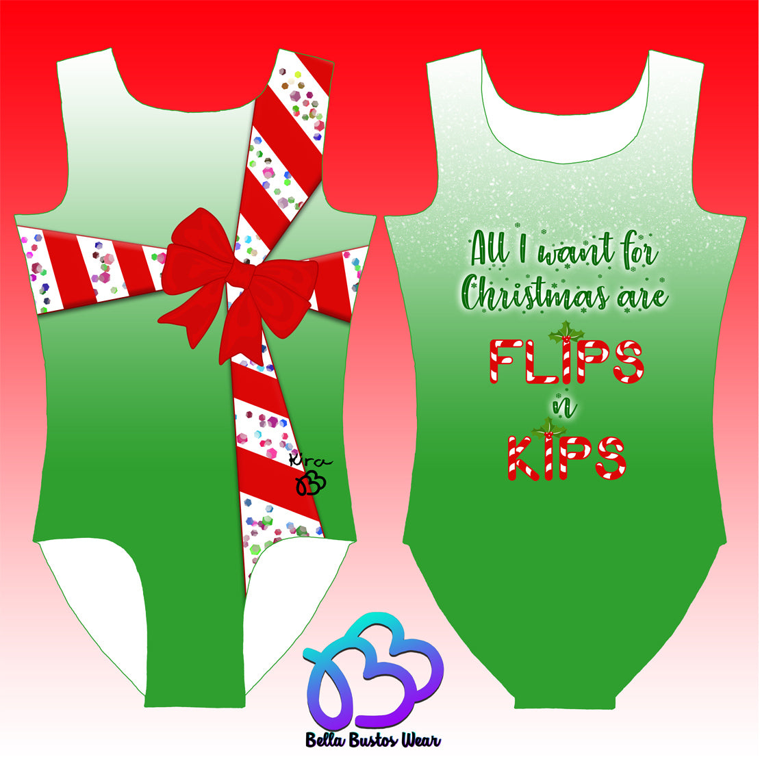 Flips n Kips Kira Holiday Contest Leotard