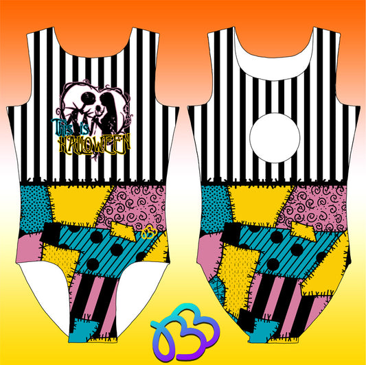 Stripes and Patches Halloween Leotard