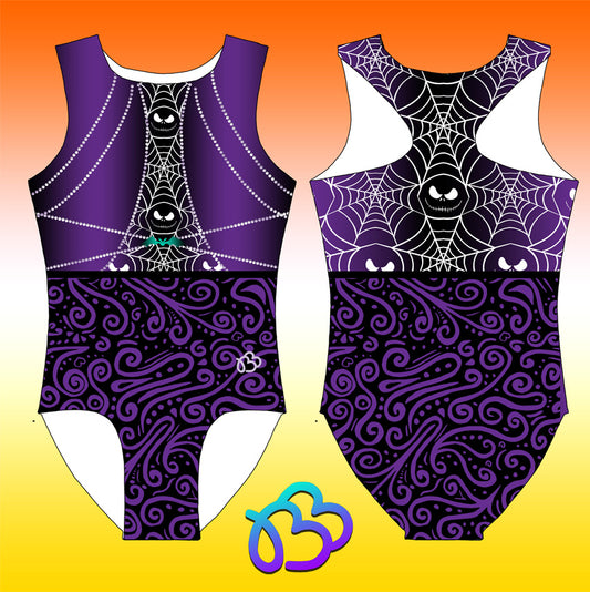 Webs and Skeleton Halloween Leotard