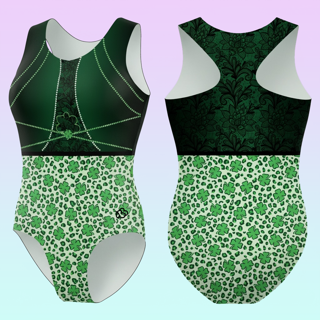 Leopard Shamrocks Leotard