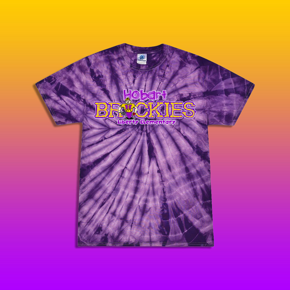 Youth/Adult Brickies Liberty Elementary Tie-Dye T-Shirt (Design #2)