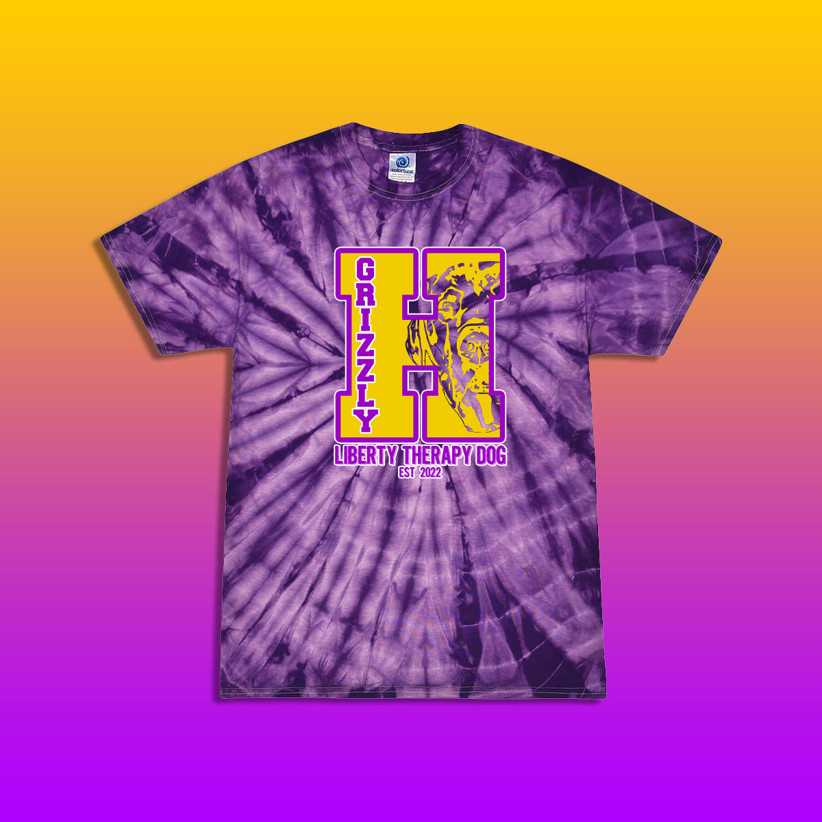 Youth/Adult Liberty Elementary Grizzly Tie-Dye T-Shirt (Design #6)